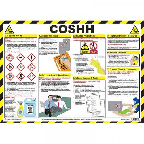 Safety first aid coshh poster - coshh,