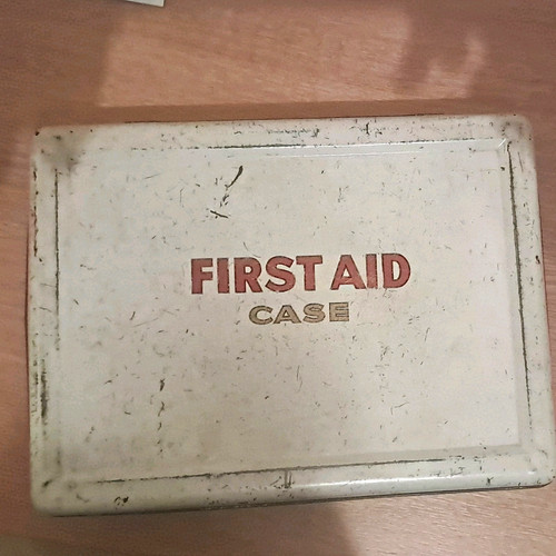 Vintage first aid case tin - vintage,